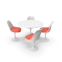 Knoll Saarinen Tulip Dining Table and Conference Chair PNG & PSD Images