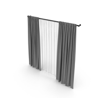 Gray Curtains with Tulle PNG & PSD Images