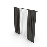 Black Curtains With White Tulle PNG & PSD Images