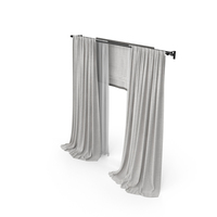 Light Grey Curtains With Roman And Tulle On Bars PNG & PSD Images