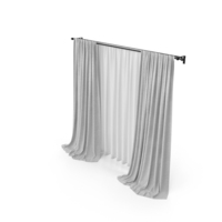 Light Gray Curtains With Tulle PNG & PSD Images