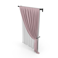 Pink Curtains With Tulle PNG & PSD Images