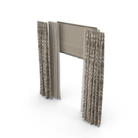 Straight Brown Decorative Curtains With Roman And Tulle PNG & PSD Images