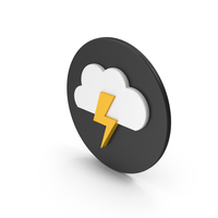 Cloud with Lightning Icon PNG & PSD Images