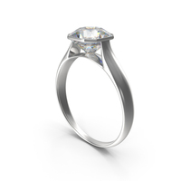 Asscher Cut Diamond Silver Ring PNG & PSD Images