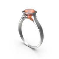 Asscher Cut Imperial Topaz Silver Ring PNG & PSD Images