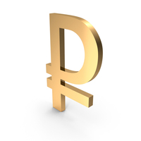 Golden Russian Ruble Symbol PNG & PSD Images