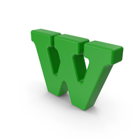 Green Lowercase Letter W PNG & PSD Images