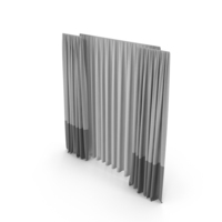 Two-Tone Curtains with Tulle PNG & PSD Images
