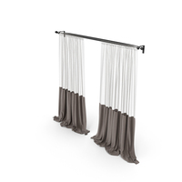 Velvet Brown Curtains with Tulle PNG & PSD Images