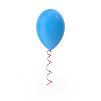 Blue Balloon With Ribbon PNG & PSD Images