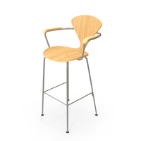 Norman Cherner Stool With Arms PNG & PSD Images