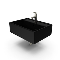Bathroom Sink Modern Square Black PNG & PSD Images