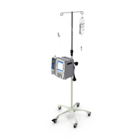 IV Pole With Infusion Pump Turned On PNG & PSD Images