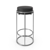 Bar Stool Black Leather PNG & PSD Images