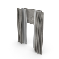Grey Curtains With Roman And Tulle PNG & PSD Images