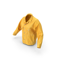 Yellow Female Denim Jacket PNG & PSD Images