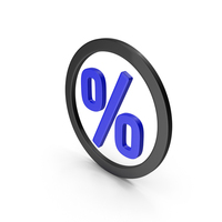 Circular Blue & Black Percentage Symbol PNG & PSD Images