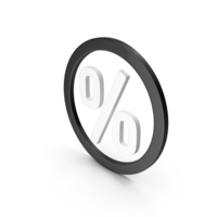 Circular Black & White Percentage Symbol PNG & PSD Images