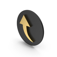 Gold Circular Up Arrow Icon PNG & PSD Images