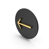 Icon Arrow Left Gold PNG & PSD Images