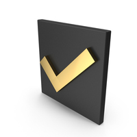 Gold Square Check Mark Icon PNG & PSD Images