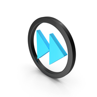 Circular Blue & Black Fast Forward Symbol PNG & PSD Images