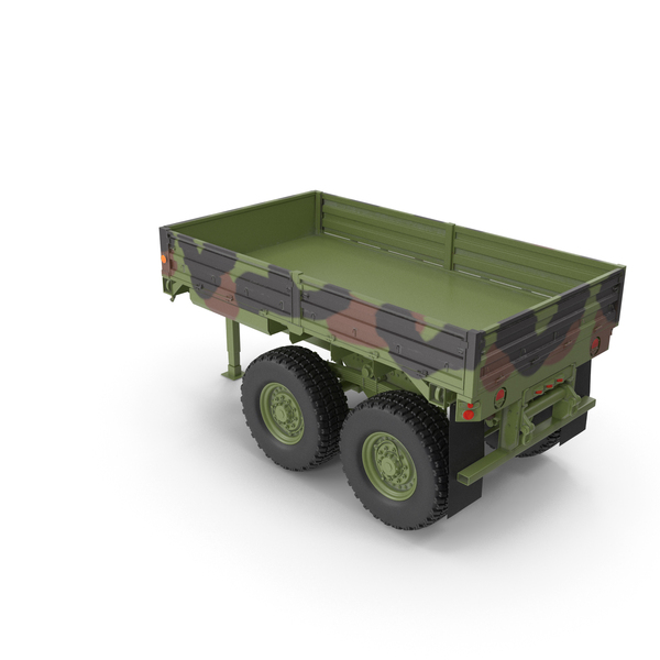 Military Drop Side Cargo Trailer M1092 Camouflage PNG & PSD Images