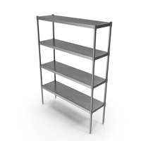 Standing Shelving Unit Stainless Steel PNG & PSD Images