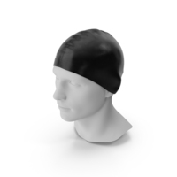 Speedo Black Silicone Swimming Cap on Mannequin PNG & PSD Images