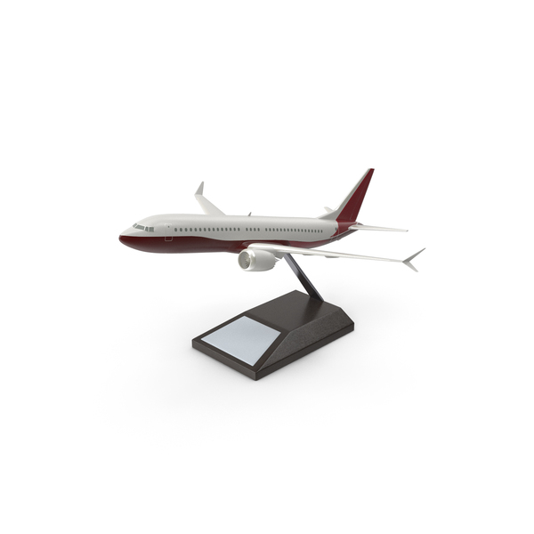 Turbofan Aircraft Scale Model with Stand PNG & PSD Images