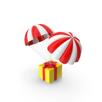Twin Parachute Gift Box PNG & PSD Images