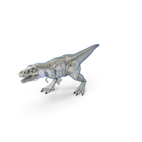 Tyrannosaurus Rex Skeleton with Skin Walking Pose PNG & PSD Images