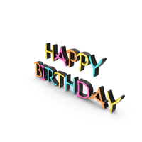 Colorful Happy Birthday Greeting PNG & PSD Images