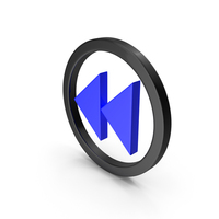 Circular Blue & Black Rewind Symbol PNG & PSD Images