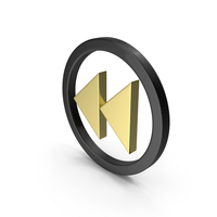 Circular Black & Gold Rewind Icon PNG & PSD Images