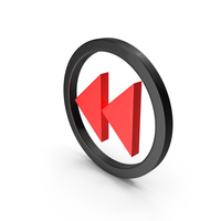 Circular Black & Red Rewind Icon PNG & PSD Images