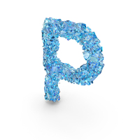 Blue Gems Letter P PNG & PSD Images