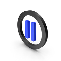 Circular Blue & Black Pause Symbol PNG & PSD Images