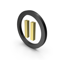 Circular Gold & Black Pause Symbol PNG & PSD Images