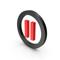 Red & Black Circular Pause Icon PNG & PSD Images