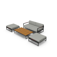 HARBOUR_BREEZE XL 2 SEAT SOFA & OTTOMAN & COFFEE TABLE PNG & PSD Images