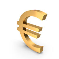 Gold Euro Sign PNG & PSD Images