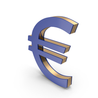 Navy And Gold Euro Sign PNG & PSD Images