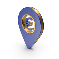 Blue & Gold Euro Location Symbol PNG & PSD Images