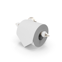 Classic Toilet Paper Holder with Paper PNG & PSD Images