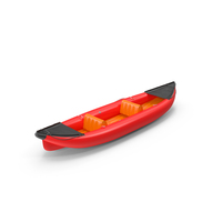 Kayak Red with Paddle PNG & PSD Images