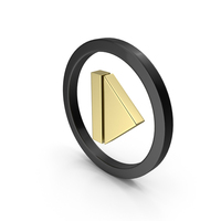 Gold & Black Circular Resume Button Icon PNG & PSD Images