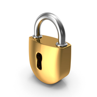 Silver And Gold Cartoon Padlock PNG & PSD Images