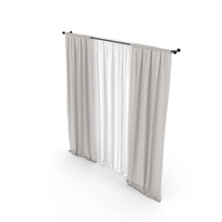 Curtains in White and Beige Tulle PNG & PSD Images
